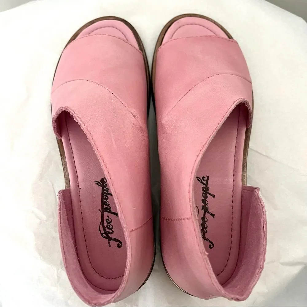 Free People Mount Blanc Pink Leather Sandal in Sz 8.5 (39) New in Box - Picture 10 of 13